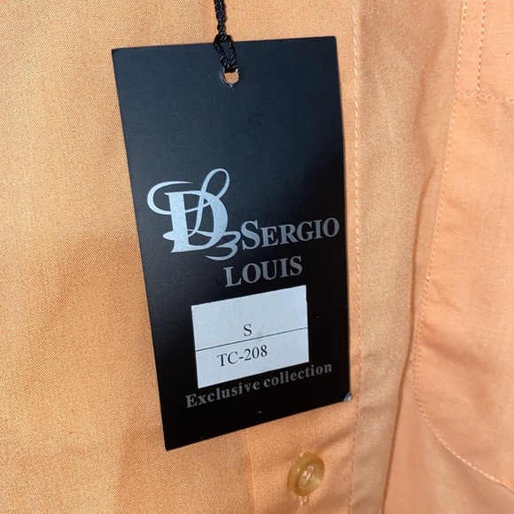 Sergio Louis Size 14.5 Neck Dress Shirt in Peach - Picture 3 of 7